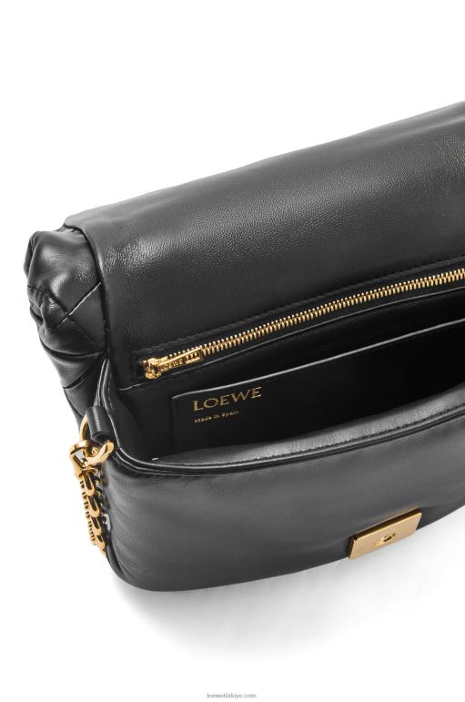 Loewe pilili parlak napa kuzu postu içinde kirpi goya 02600384 kadınlar siyah