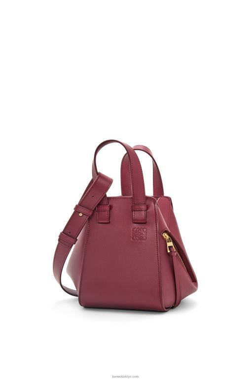 Loewe klasik dana derisinden hamak kompakt çanta 02600340 kadınlar yabani çilek