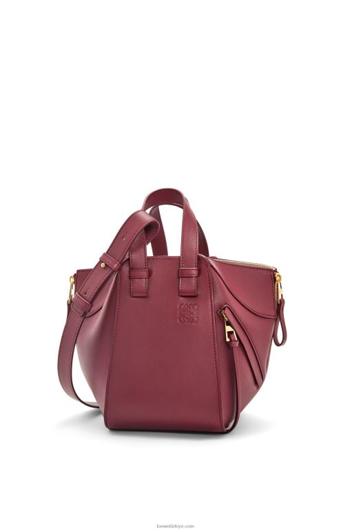 Loewe klasik dana derisinden hamak kompakt çanta 02600340 kadınlar yabani çilek