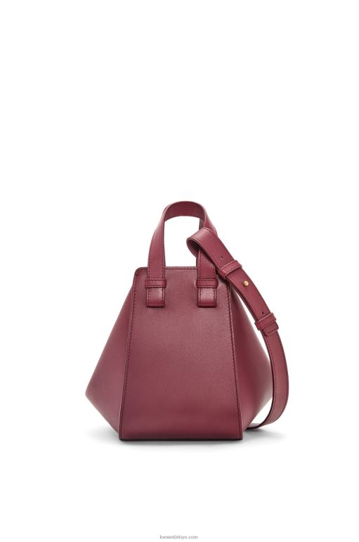 Loewe klasik dana derisinden hamak kompakt çanta 02600340 kadınlar yabani çilek