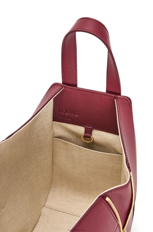 Loewe klasik dana derisinden hamak kompakt çanta 02600340 kadınlar yabani çilek