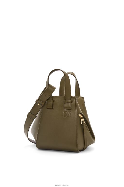 Loewe klasik dana derisinden hamak kompakt çanta 02600372 kadınlar koyu haki yeşil