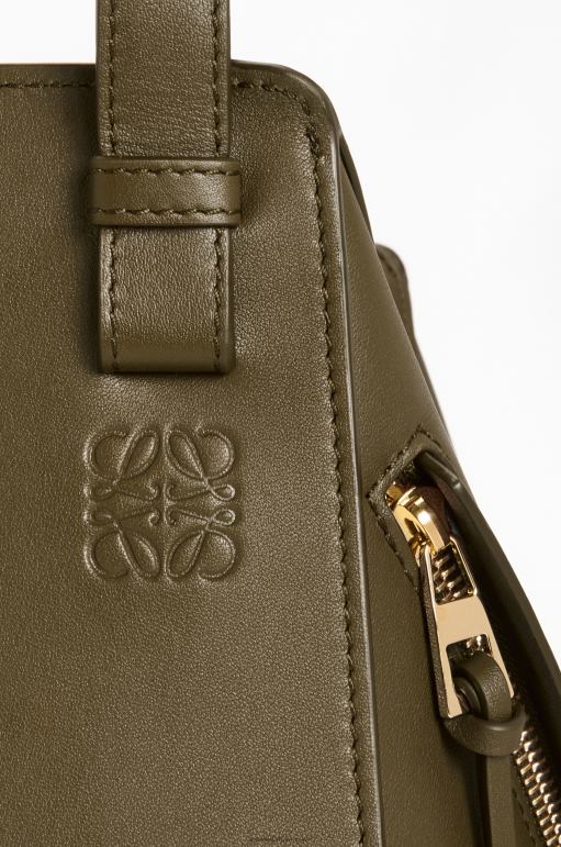 Loewe klasik dana derisinden hamak kompakt çanta 02600372 kadınlar koyu haki yeşil