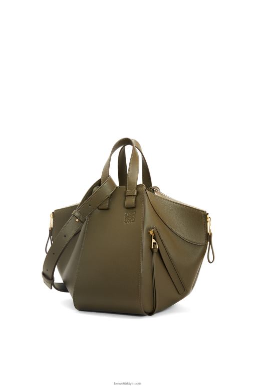 Loewe klasik dana derisinden küçük hamak çanta 02600371 kadınlar koyu haki yeşil