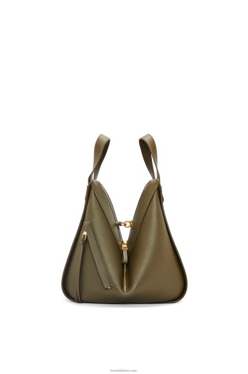Loewe klasik dana derisinden küçük hamak çanta 02600371 kadınlar koyu haki yeşil