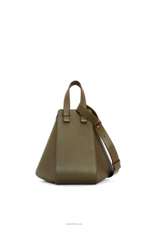 Loewe klasik dana derisinden küçük hamak çanta 02600371 kadınlar koyu haki yeşil