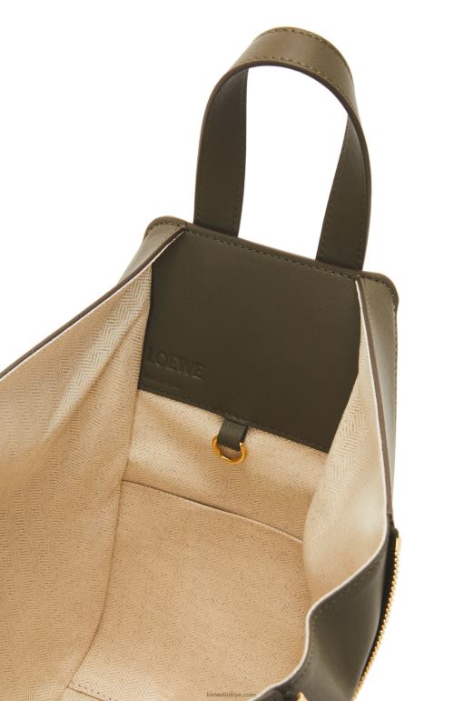 Loewe klasik dana derisinden küçük hamak çanta 02600371 kadınlar koyu haki yeşil