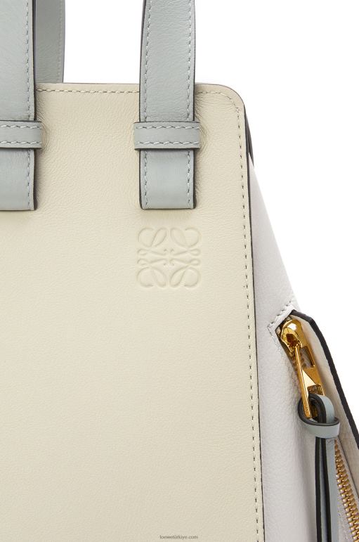 Loewe klasik dana derisinden küçük hamak çanta 02600514 kadınlar kül grisi/mermer yeşili