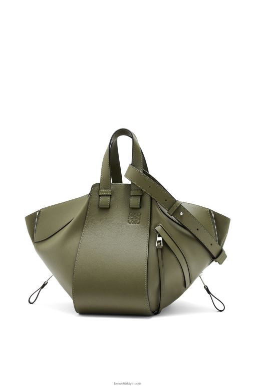 Loewe klasik dana derisinden küçük hamak çanta 02600524 kadınlar avokado yeşili