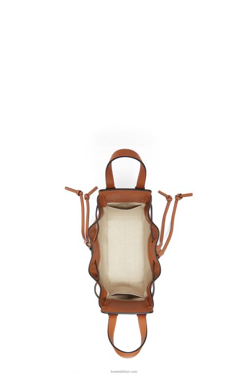 Loewe klasik dana derisinden mini hamak büzme ipi 02600242 kadınlar bronzlaşmak