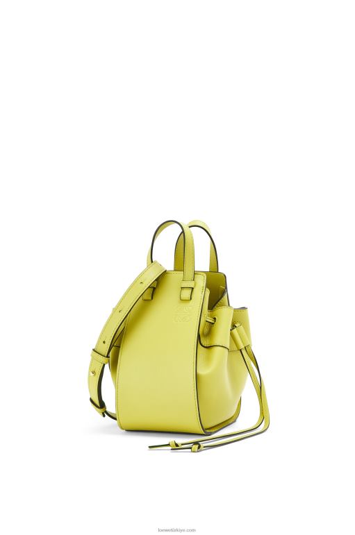Loewe klasik dana derisinden mini hamak büzme ipi 02600297 kadınlar limon sarısı