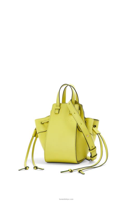 Loewe klasik dana derisinden mini hamak büzme ipi 02600297 kadınlar limon sarısı