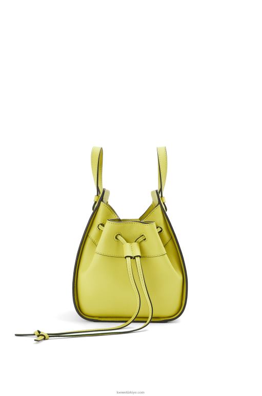 Loewe klasik dana derisinden mini hamak büzme ipi 02600297 kadınlar limon sarısı