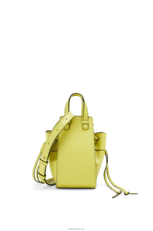 Loewe klasik dana derisinden mini hamak büzme ipi 02600297 kadınlar limon sarısı