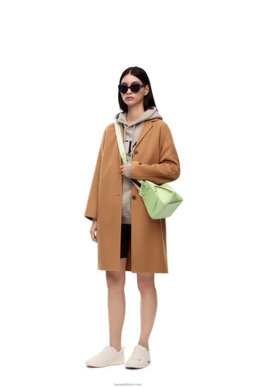 Loewe saten dana derisinden kompakt hamak 02600408 kadınlar kireç yeşili sır