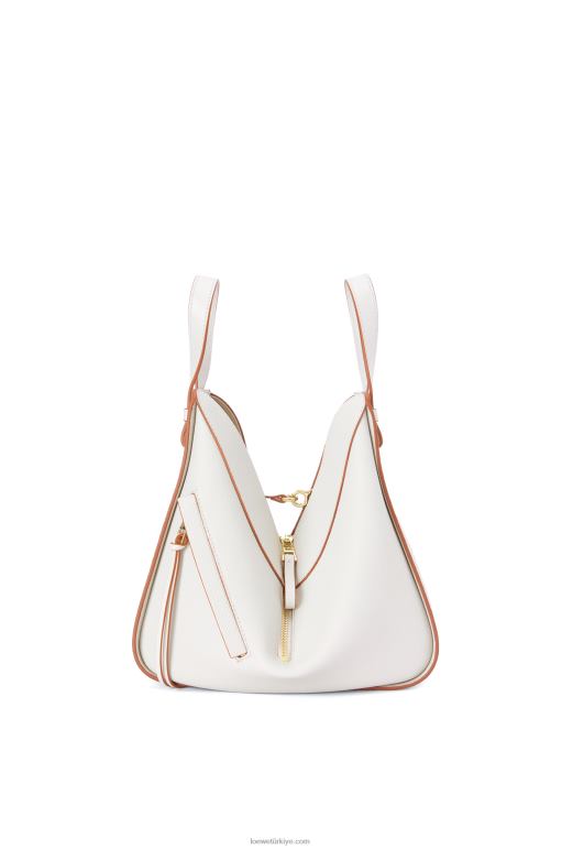 Loewe yumuşak taneli dana derisinden küçük hamak çanta 02600503 kadınlar açık beyaz