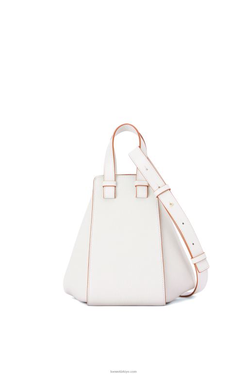Loewe yumuşak taneli dana derisinden küçük hamak çanta 02600503 kadınlar açık beyaz