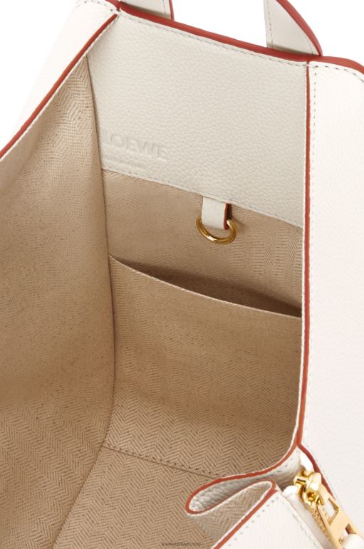 Loewe yumuşak taneli dana derisinden küçük hamak çanta 02600503 kadınlar açık beyaz