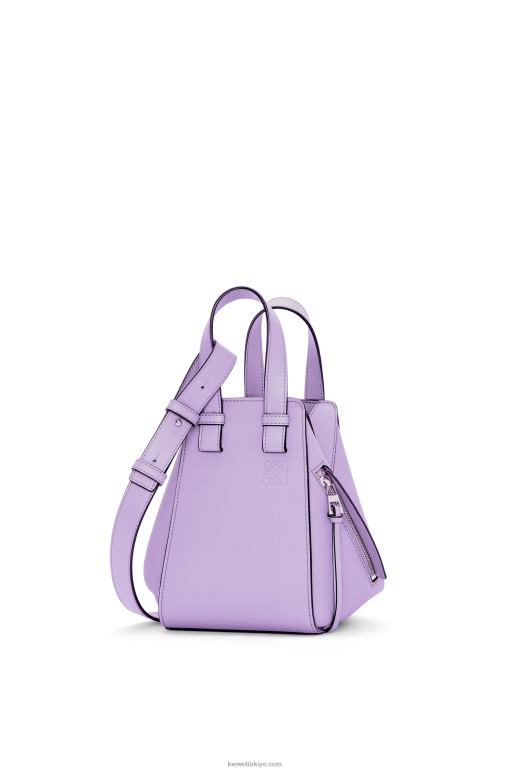 Loewe yumuşak taneli dana derisinden kompakt hamak çantası 02600406 kadınlar açık leylak rengi