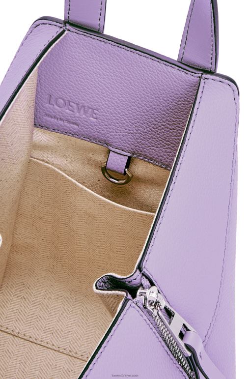 Loewe yumuşak taneli dana derisinden kompakt hamak çantası 02600406 kadınlar açık leylak rengi