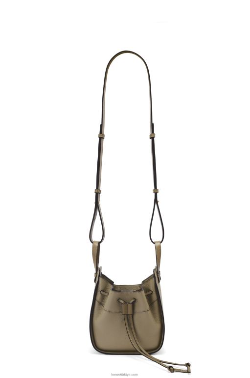 Loewe yumuşak taneli dana derisinden mini hamak büzme ipi 02600241 kadınlar defne yeşili