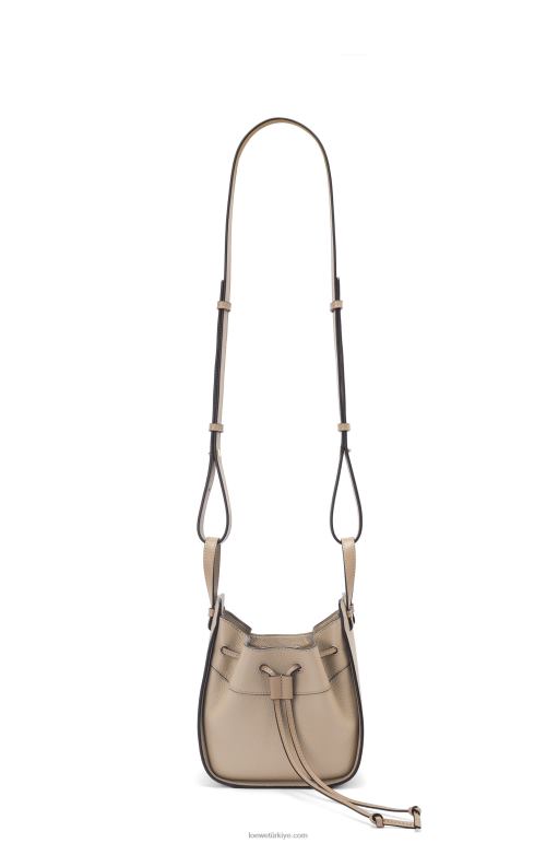 Loewe yumuşak taneli dana derisinden mini hamak büzme ipi 02600289 kadınlar kum