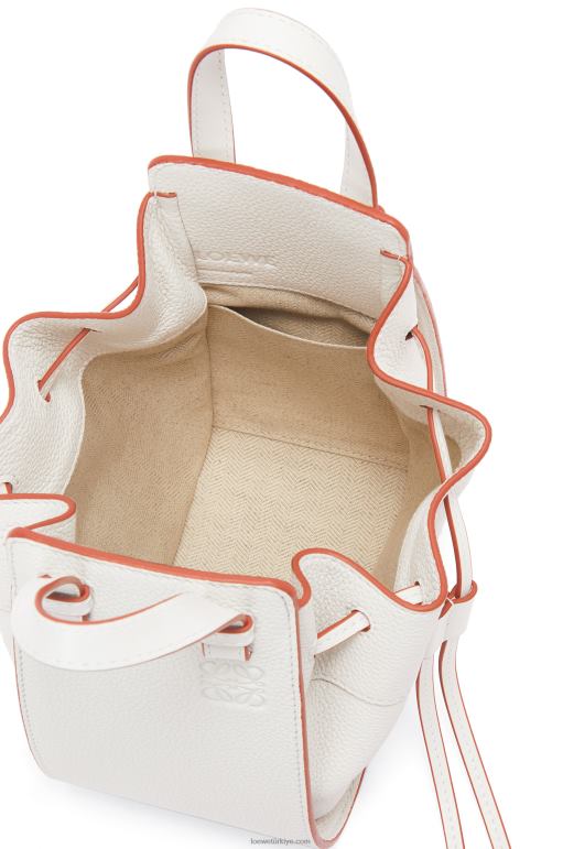 Loewe yumuşak taneli dana derisinden mini hamak büzme ipi 02600313 kadınlar açık beyaz