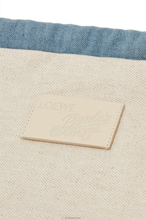 Loewe balık büzgülü denim kese 02600588 kadınlar açık mavi