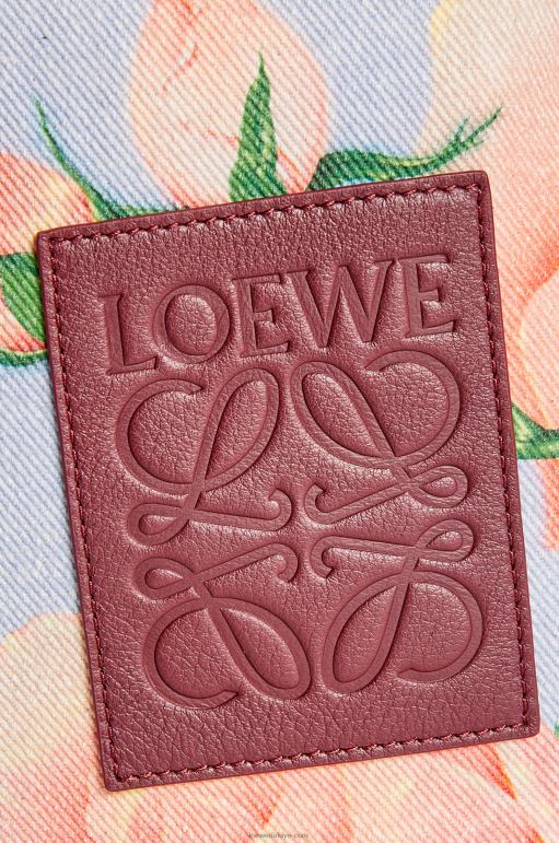 Loewe denim dikdörtgen gül kese 02600584 kadınlar mavi leylak