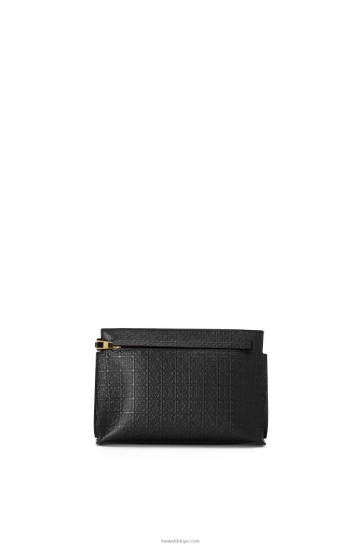 Loewe kabartmalı ipek dana derisinden mini tekrar t kese 02600610 kadınlar siyah