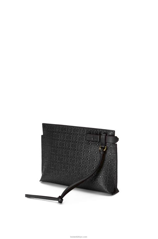 Loewe kabartmalı ipek dana derisinden mini tekrar t kese 02600610 kadınlar siyah
