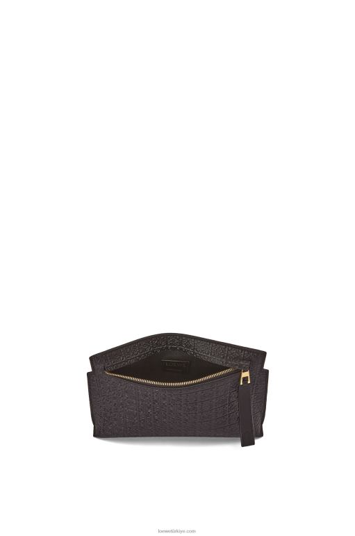 Loewe kabartmalı ipek dana derisinden mini tekrar t kese 02600610 kadınlar siyah