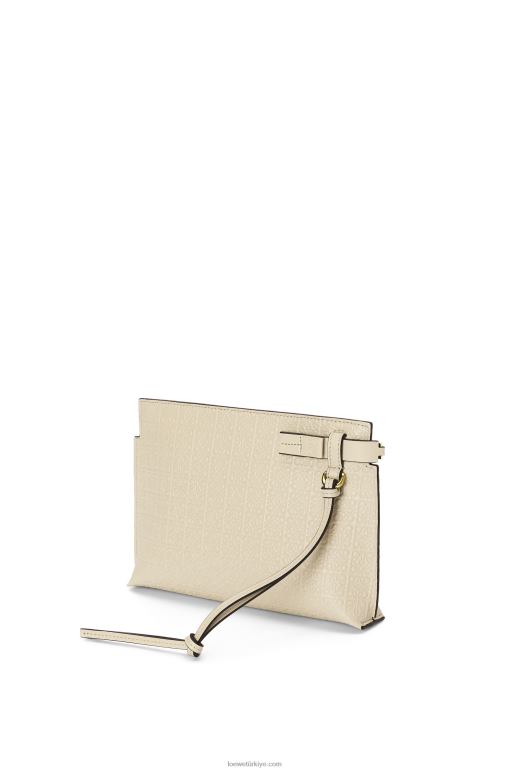 Loewe kabartmalı ipek dana derisinden mini tekrar t kese 02600611 kadınlar hafif yulaf