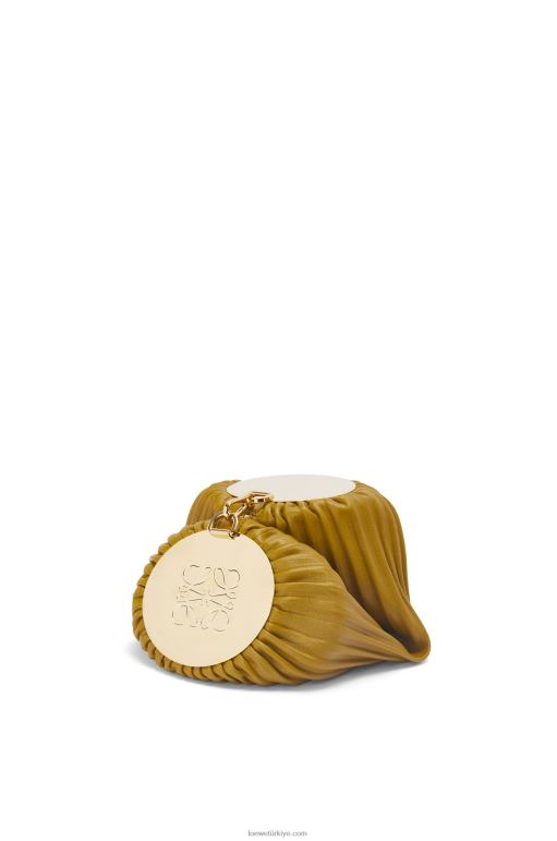 Loewe napa dana derisi ve pirinçten bileklik kesesi 02600624 kadınlar okra
