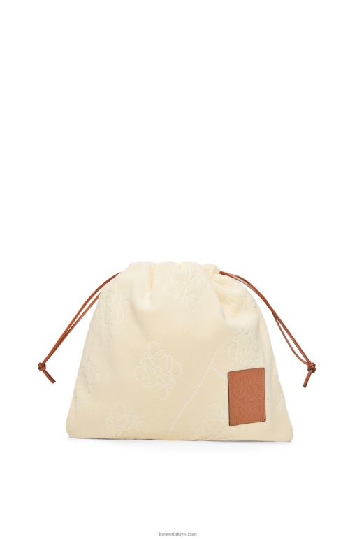 Loewe pamuklu havludan ipli kese 02600583 kadınlar ekru