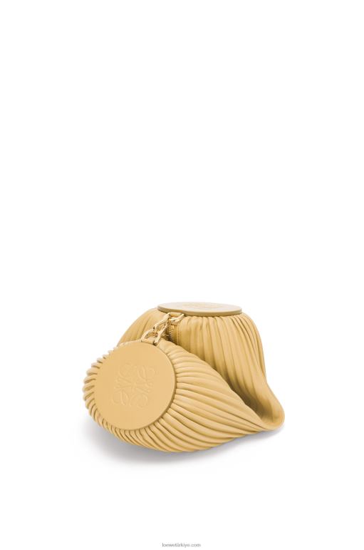Loewe pileli napa bilezik kese 02600375 kadınlar koyu tereyağı