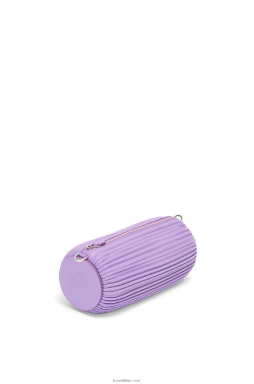 Loewe pileli napa bilezik kese 02600376 kadınlar açık leylak rengi