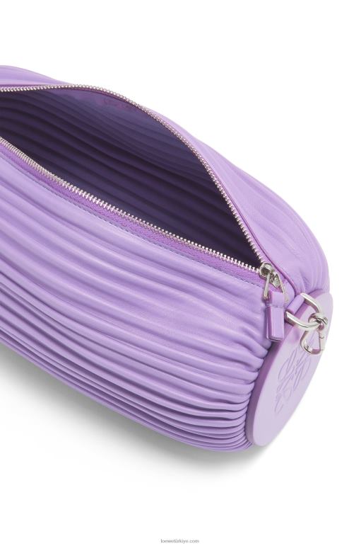 Loewe pileli napa bilezik kese 02600376 kadınlar açık leylak rengi