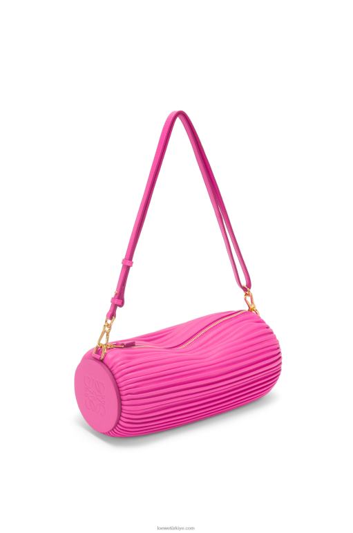 Loewe pileli napa bilezik kese 02600400 kadınlar fuşya