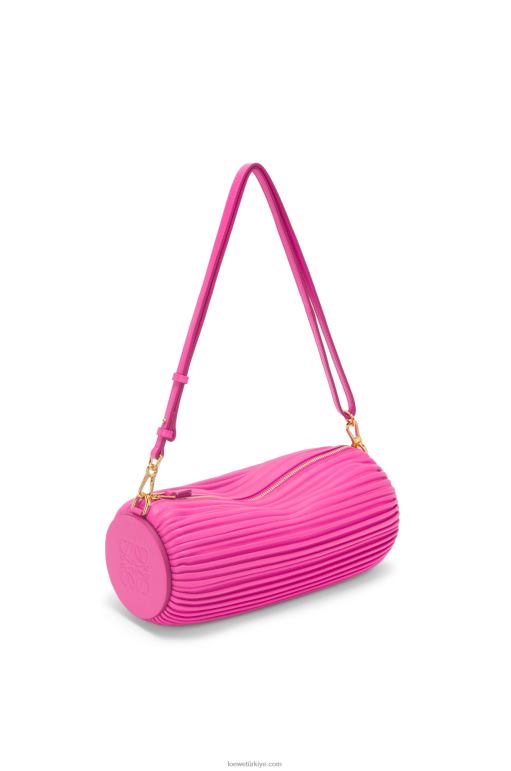 Loewe pileli napa bilezik kese 02600400 kadınlar fuşya