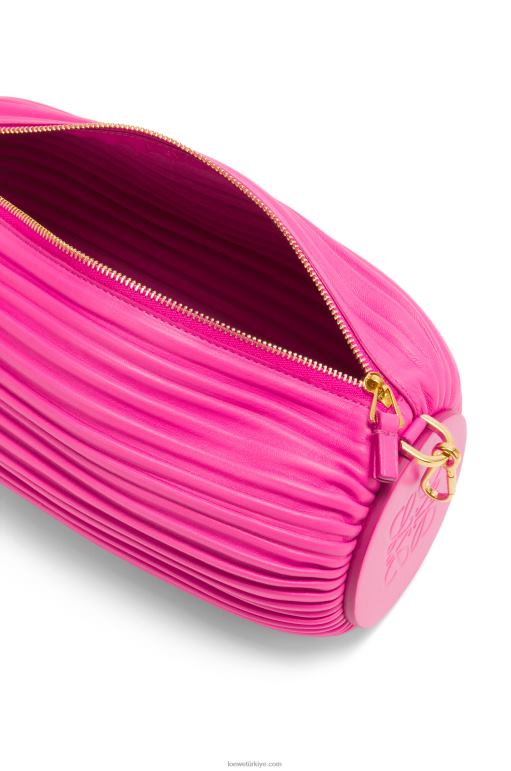 Loewe pileli napa bilezik kese 02600400 kadınlar fuşya
