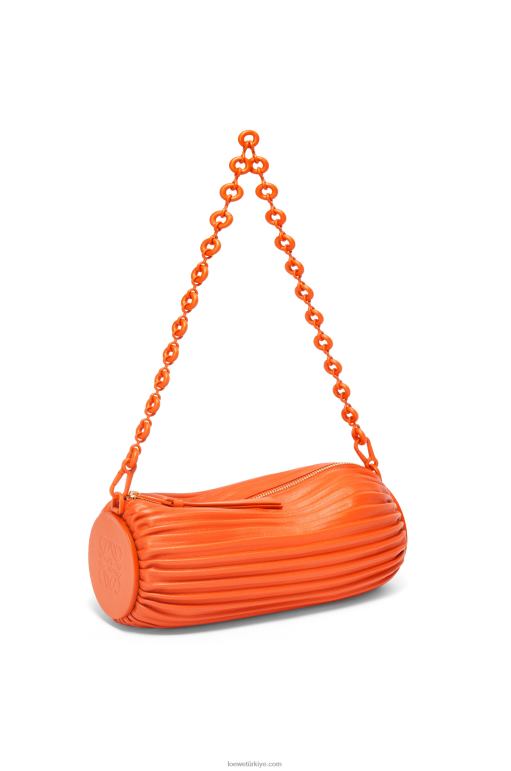Loewe pileli napa bilezik kese 02600600 kadınlar turuncu