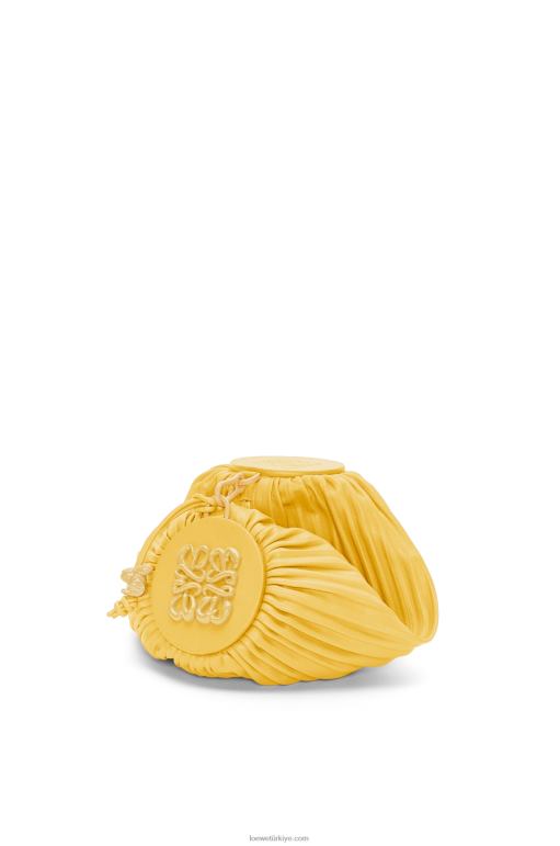 Loewe pileli napa bilezik kese 02600602 kadınlar soluk sarı sır