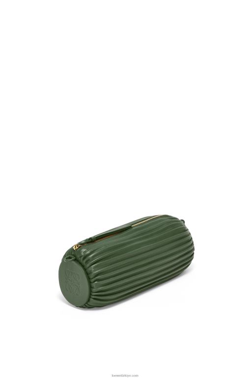 Loewe pileli napa bilezik kese 02600609 kadınlar eski haki