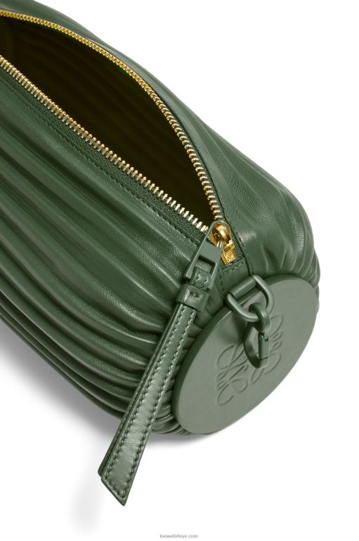 Loewe pileli napa bilezik kese 02600609 kadınlar eski haki