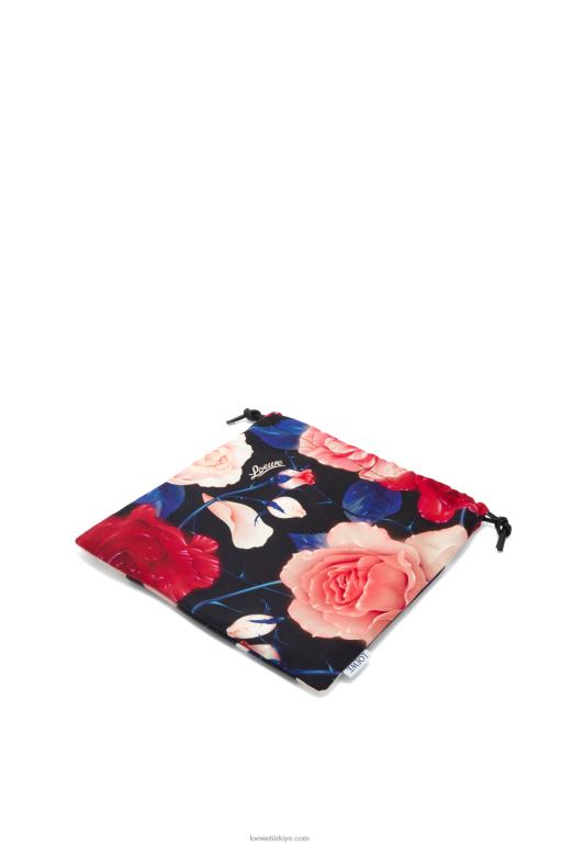 Loewe tuvalde gül büzgülü kese 02600586 kadınlar siyah