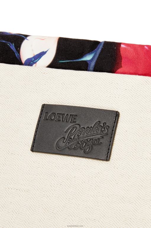 Loewe tuvalde gül büzgülü kese 02600586 kadınlar siyah