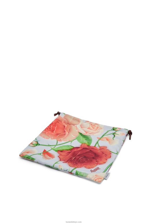 Loewe tuvalde gül büzgülü kese 02600587 kadınlar mavi leylak