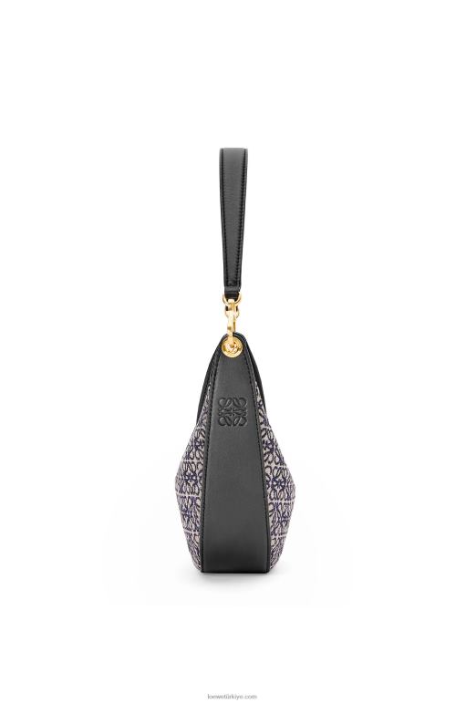 Loewe anagram jakarlı ve klasik dana derisinden küçük luna çantası 02600450 kadınlar lacivert/siyah