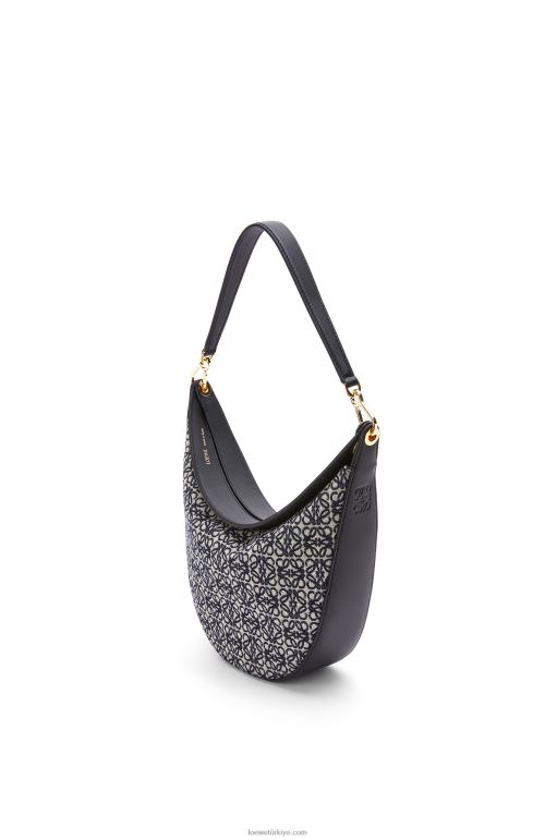 Loewe anagram jakarlı ve klasik dana derisinden luna çantası 02600451 kadınlar lacivert/siyah